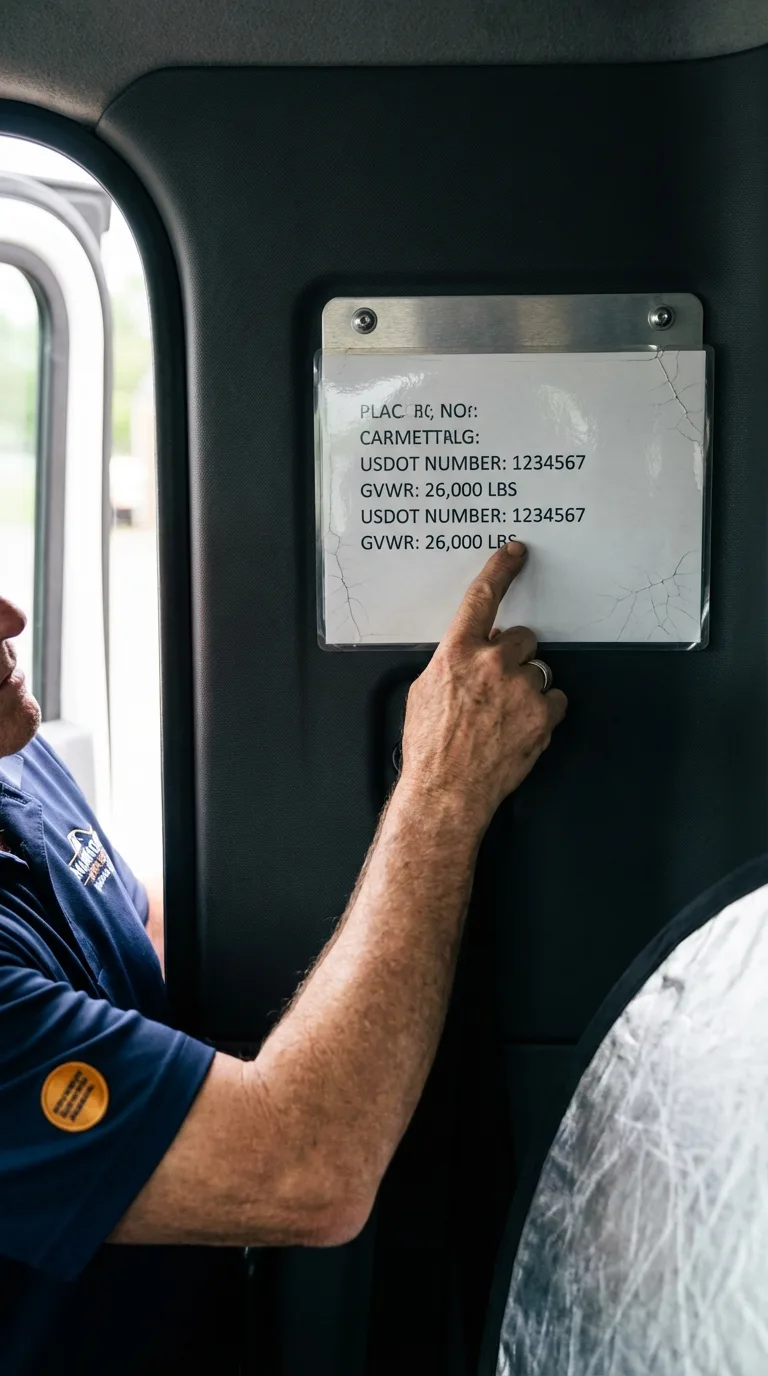 USDOT licensing placard verification in Elkland